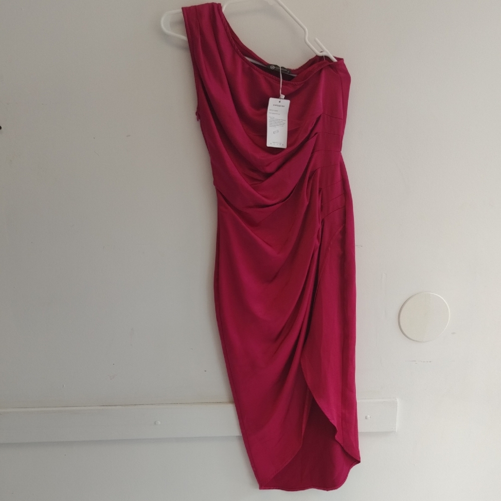 Elegant Pink Draped Dress